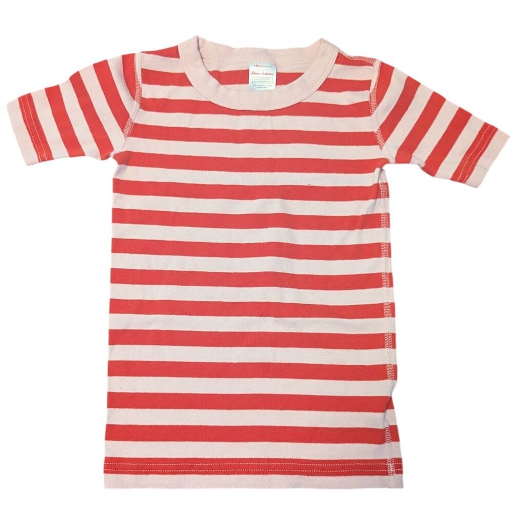 Hanna Andersson Organic Stripe Short Sleeve T-Shirt 120cm US 6-7 Multi‎ Color